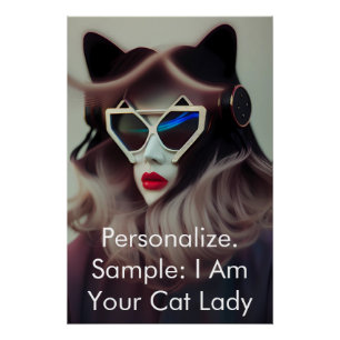 De Kat Lady (Aanpasbaar) Perfect Poster