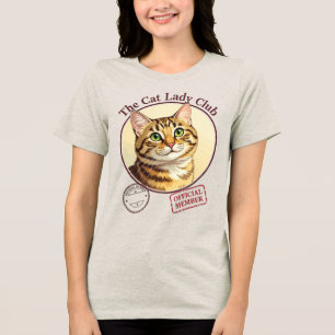 De Kat Lady Club Motief Officiële Lid Tri-Blend Shirt