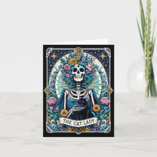 De Kat Lady Tarotkaart Skelet Kat Moeder Kat Liefh Kaart