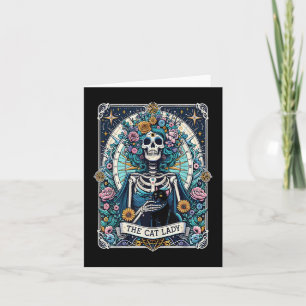 De Kat Lady Tarotkaart Skelet Kat Moeder Kat Liefh Kaart