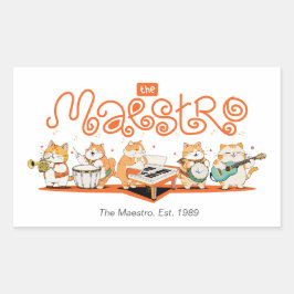 De kat Maestro Rechthoekige Sticker
