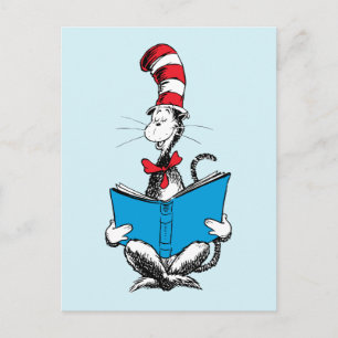 De Kat met de Hoed Leest Briefkaart