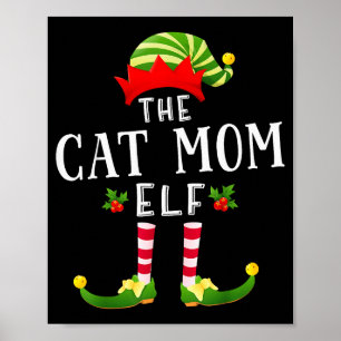 De Kat Moeder Elf Kerst Overeenkomstige Pyjama Man Poster