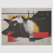 De kat naast de deur decoupage tissuepapier (Voorkant)