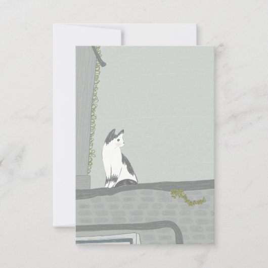 De kat op het hek bedankkaart (Voorkant)