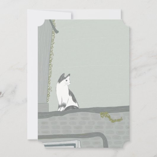 De kat op het hek save the date (Voorkant)