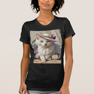 De kat op het strand. t-shirt