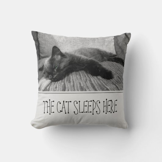 De kat slaapt hier kussen (Voorkant)