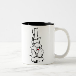De Kat stapel Tweekleurige Koffiemok