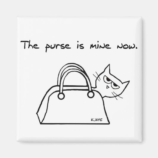 De kat steelt je tas - Grappige kattenmagneet Magneet (Voorkant)