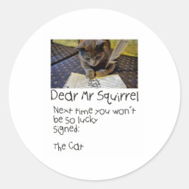 De KAT stuurt een bericht naar Squirrel Ronde Sticker