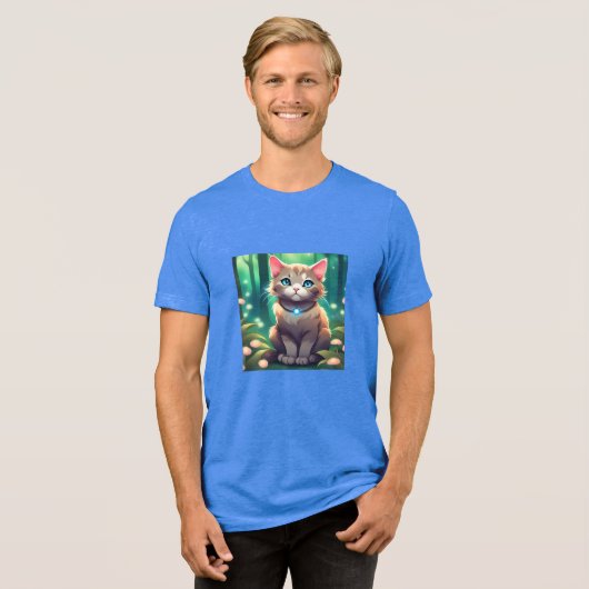 De kat Tri-Blend shirt (Voorkant volledig)