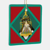 De kat Twaalf dagen van Kerstmis aangepaste dag 2 Keramisch Ornament (Rechts)