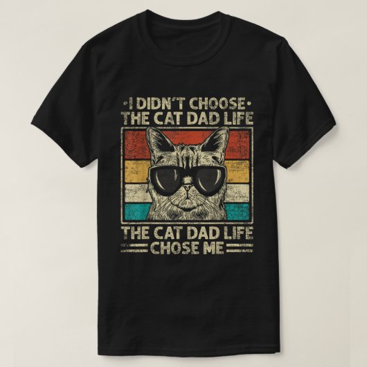 De kat vader leven Vaderdag kat papa kitten T-shirt (Design voorkant)