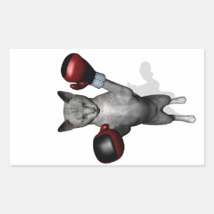 De Kat van de bokser Rechthoekige Sticker
