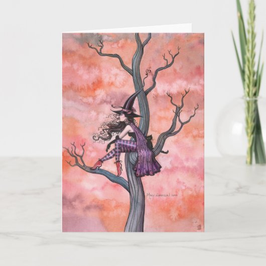 De Kat van de Heks van de Kaart van Halloween door (Voorkant)