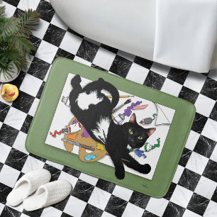 De kat van de kunstenaar badmat