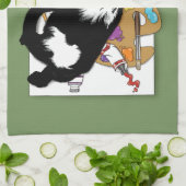 De kat van de kunstenaar theedoek (Gevouwen)