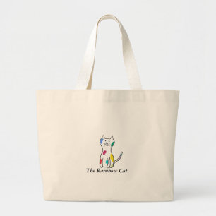 De kat van de Regenboog Grote Tote Bag