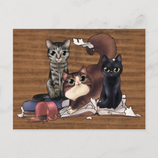 De kat van de schrijver briefkaart