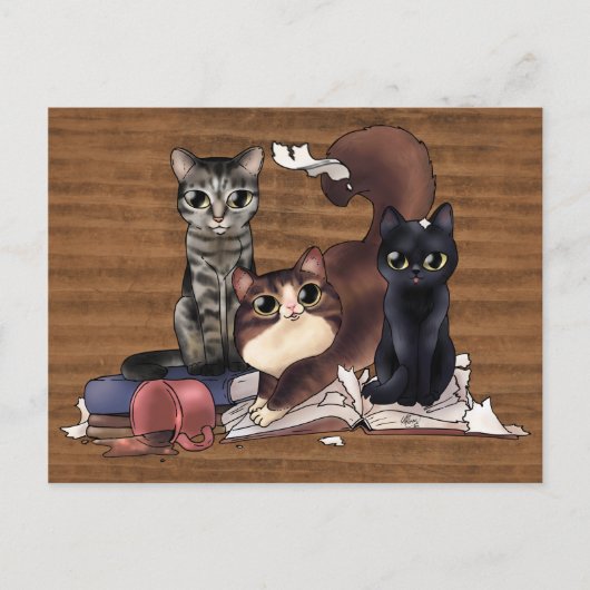 De kat van de schrijver briefkaart (Voorkant)