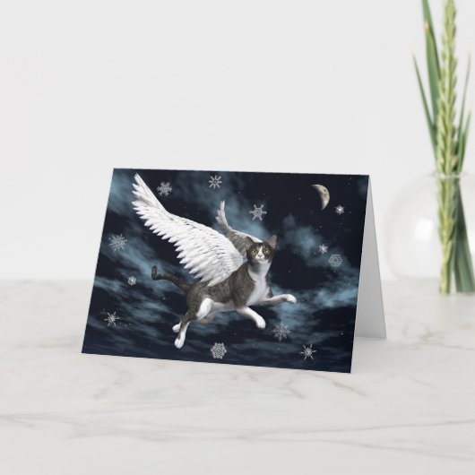 De Kat van Kerstmis Feestdagen Kaart (Voorkant)