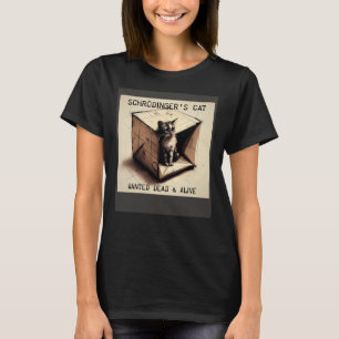 De Kat van Schrödinger Gezocht Dood & Levend T-shirt