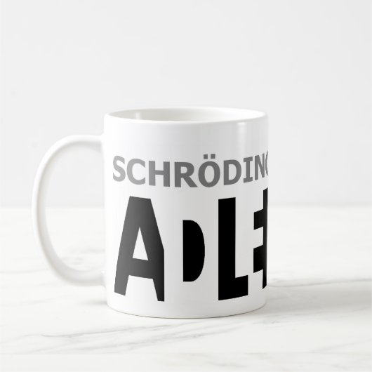 De kat van Schrödinger is? Koffiemok (Links)