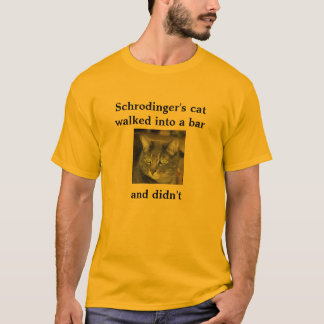 De kat van Schrodinger liep een barand binnen T-shirt