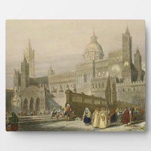De kathedraal op Palermo, Sicilië, gegraveerd door Fotoplaat