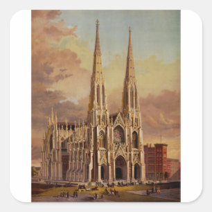 De kathedraal van Sint-Patrick in Midtown Manhatta Vierkante Sticker