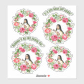 De katholieke heilige Therese citeert roze rozen Sticker (Vel)