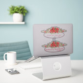 De katholieke heilige Therese citeert roze rozen Sticker (Laptop op bureau)