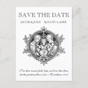 De katholieke traditionele Heilige Familie bewaart Aankondigingskaart