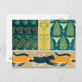 De Katten en de Bloemen van de Jugendstil Briefkaart (Voorkant / Achterkant)