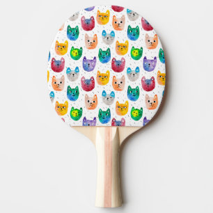 De katten en de vrienden van de waterverf tafeltennisbatje
