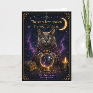 De katten kristallen bol verjaardagslezen kaart