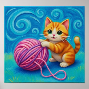 De katten miauwen poster
