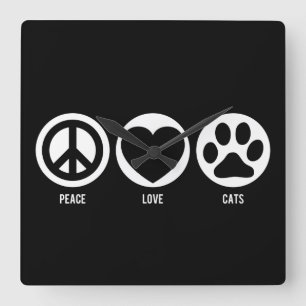 De Katten van de Liefde van de vrede Vierkante Klok