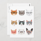 De Katten van Hipster Briefkaart (Voorkant / Achterkant)