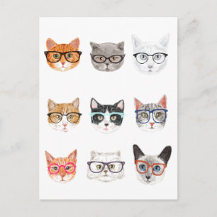 De Katten van Hipster Briefkaart
