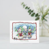 De Katten van Kerstmis van Caroling Feestdagenkaart (Staand voorkant)