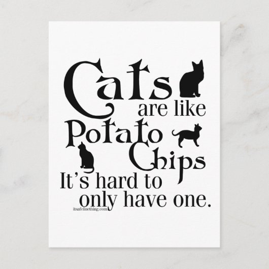 De katten zijn als chips… briefkaart (Voorkant)