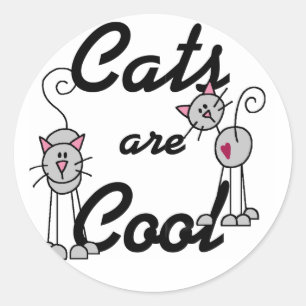 De katten zijn Koele T-shirts en Giften Ronde Sticker