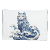 De kattengolf van Kanagawa Kussensloop (Achterkant)