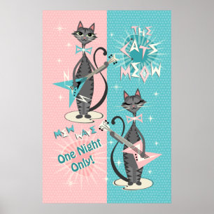 De kattenmeeuw / Mew Wave Night Poster