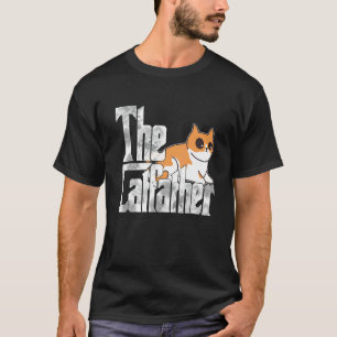 De kattenvader Schattige kat Vader Maffia Snorren T-shirt