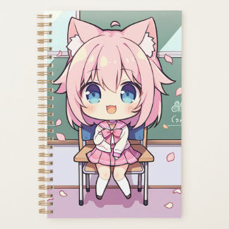 De kawaii neko in haar droom klaslokaal Planner