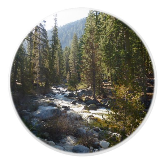 De Kaweah-rivier in het natuurpark Sequoia Keramische Knop (Voorkant)