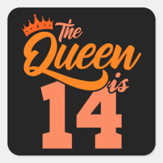 DE KEEN IS 14-jarige 14e verjaardag dochter Vierkante Sticker